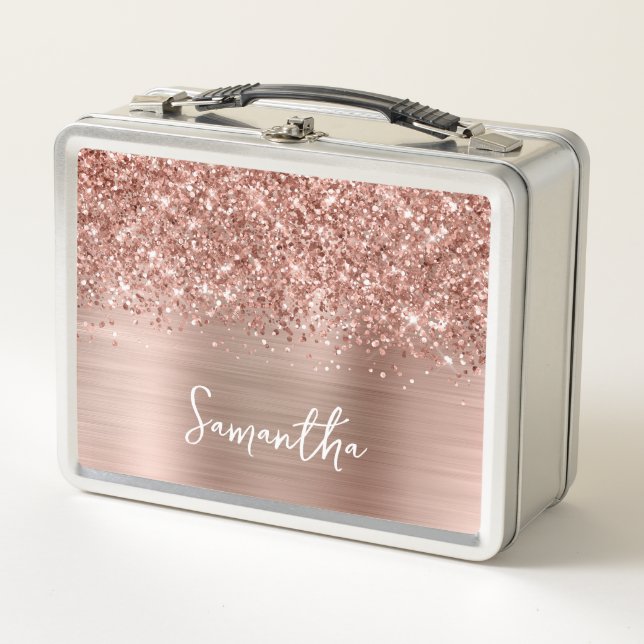 Lunch Box Nom du glamour or Rose Glitt (Devant)