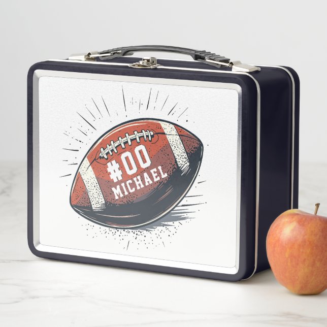 Lunch Box Nom et numéro personnalisés Football américain (En situation)