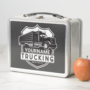 Lunch Box NOM personnalisé Camions Big Rig Semi Trucker