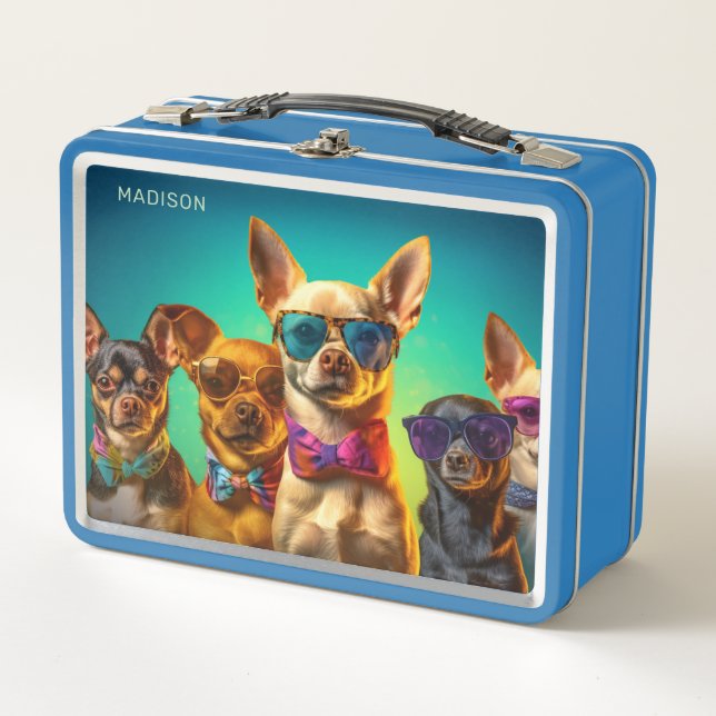 Lunch Box Nom personnalisé Chiens cool (Devant)