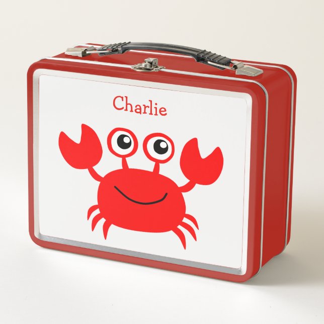 Lunch Box Nom personnalisé Crabe heureux (Devant)