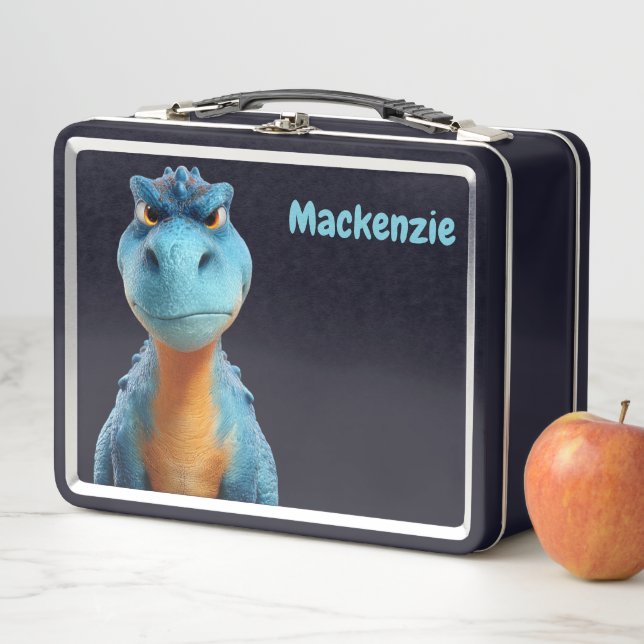 Lunch Box Nom personnalisé de dinosaure (En situation)