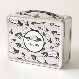 Lunch Box Nom personnalisé du Motif de voiture de police