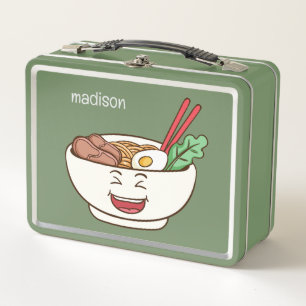 Lunch Box Nom personnalisé et couleur mignonne nouilles Kawa