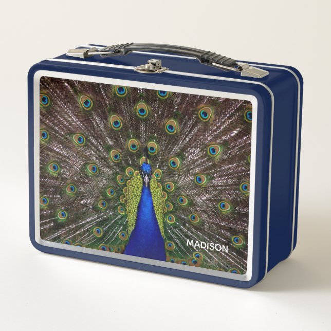 Lunch Box Nom personnalisé Paon fier (Devant)