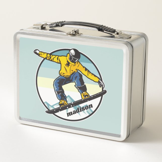 Lunch Box Nom personnalisé snowboardeur (Devant)