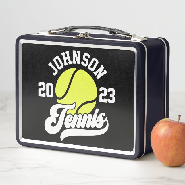 Lunch Box NOM Personnalisé Tennis Lecteur Racket Ball Court (En situation)