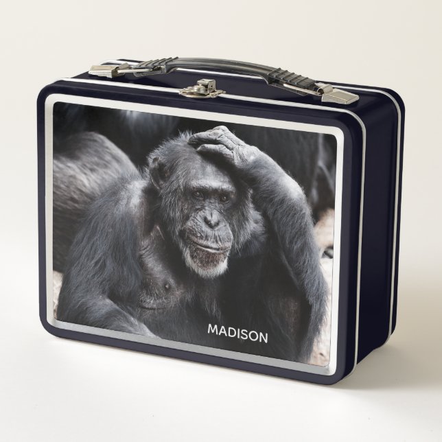 Lunch Box Nom personnalisé vieux chimpanzé (Devant)