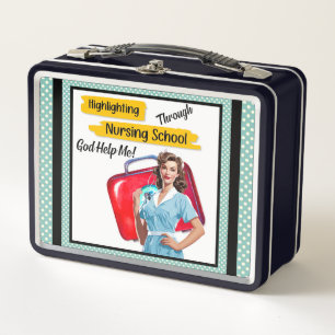 Lunch Box Notes de soins infirmiers rétro Pinup_