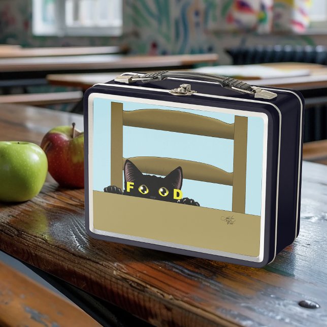 Lunch Box Nourriture pour chat noir Chat minou drôle humour (Créateur téléchargé)