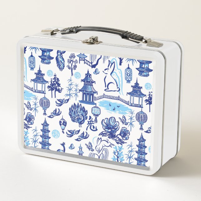 Lunch Box Nouvel An lunaire Chinoiserie Chinoiserie White Lu (Devant)