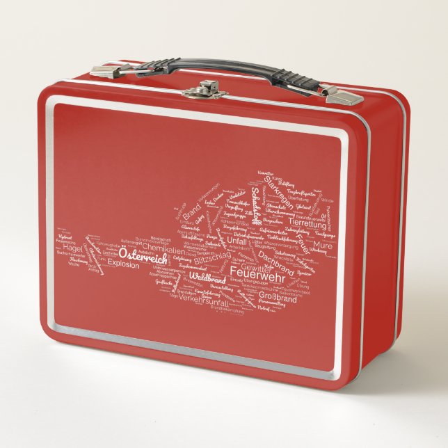 Lunch Box Nuage de mots des pompiers autrichiens (Devant)