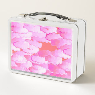 Lunch Box Nuages japonais, aurore, rose orchidée et corail