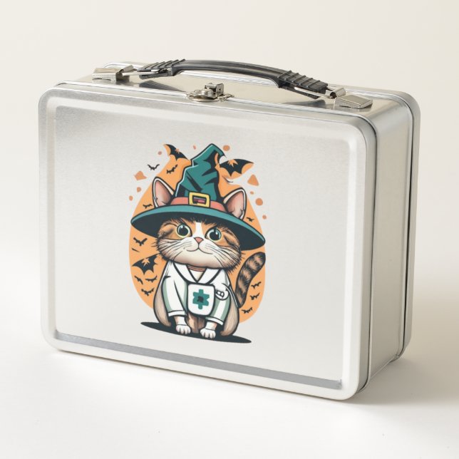 Lunch Box Nuit Shift Feline One Infirmière Éffrayante Chat (Devant)