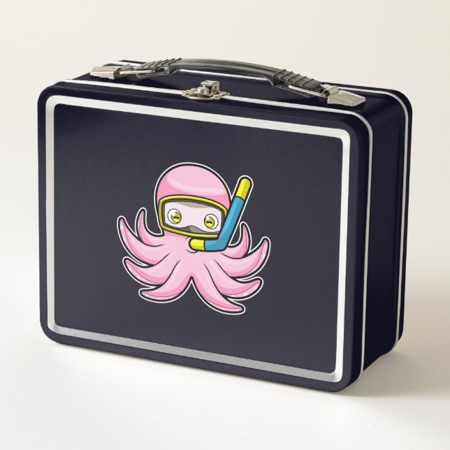 Lunch Box Octopus à la plongée avec tuba et lunettes de nata (Devant)