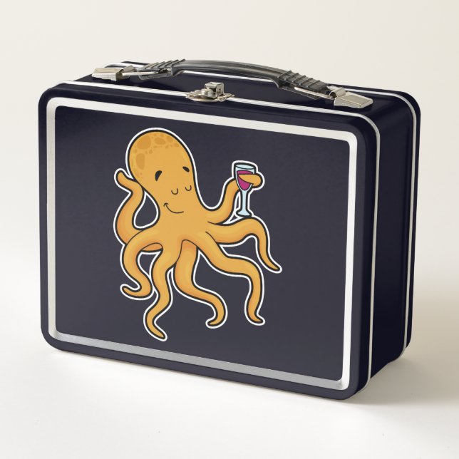 Lunch Box Octopus avec verre de jus (Devant)