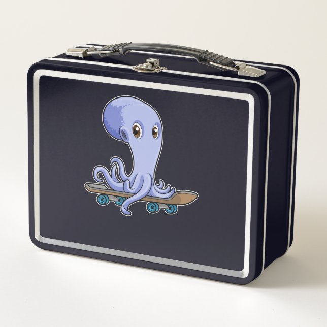 Lunch Box Octopus comme patineur avec skateboard (Devant)