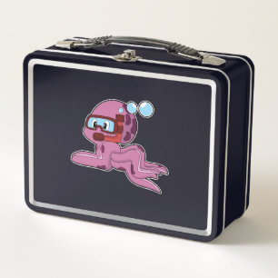 Lunch Box Octopus comme plongeur avec tuba