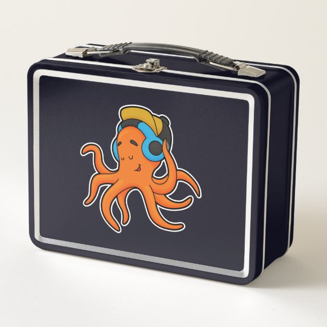 Lunch Box Octopus en musique avec casque (Devant)