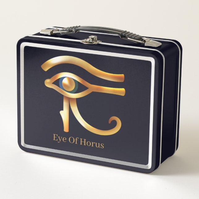 Lunch Box Oeil D'Or Chic De Horus, Hiéroglyphes Égyptiens (Devant)