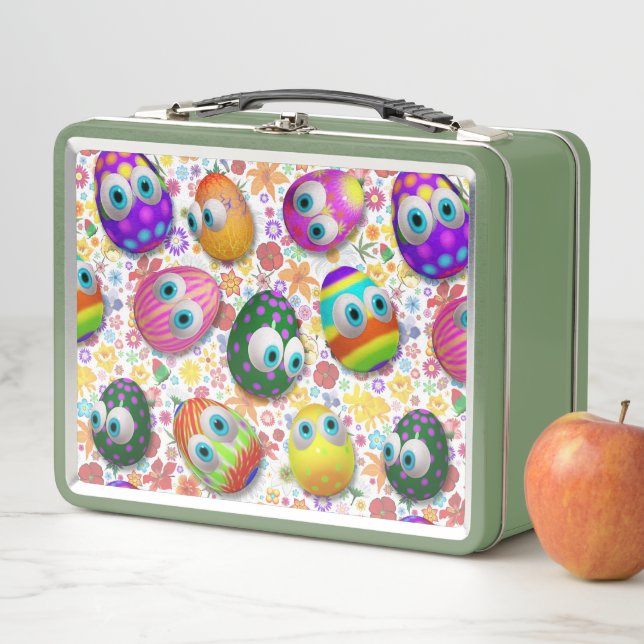 Lunch Box Œufs de Pâques dessin animé mignons et drôles (En situation)