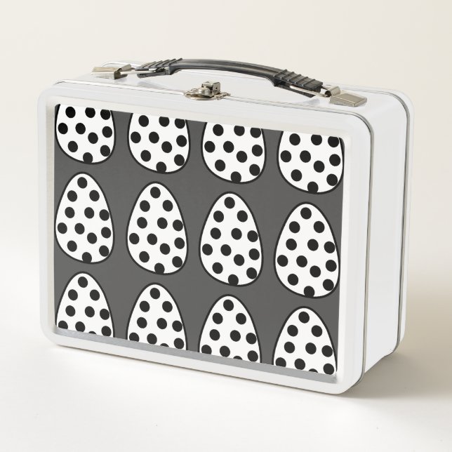 Lunch Box Œufs de Pâques pois Happy Easter  (Devant)