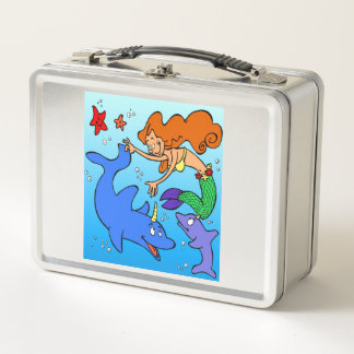 Lunch Box OEuvre d'art de la bande dessinée Mermaid océaniqu