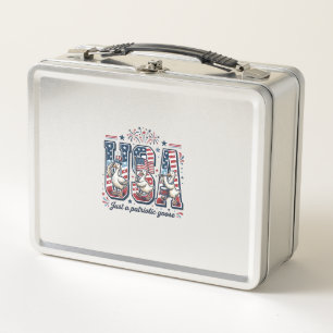 Lunch Box Oie Patriotique USA Vintage Quatrième Juillet Chem