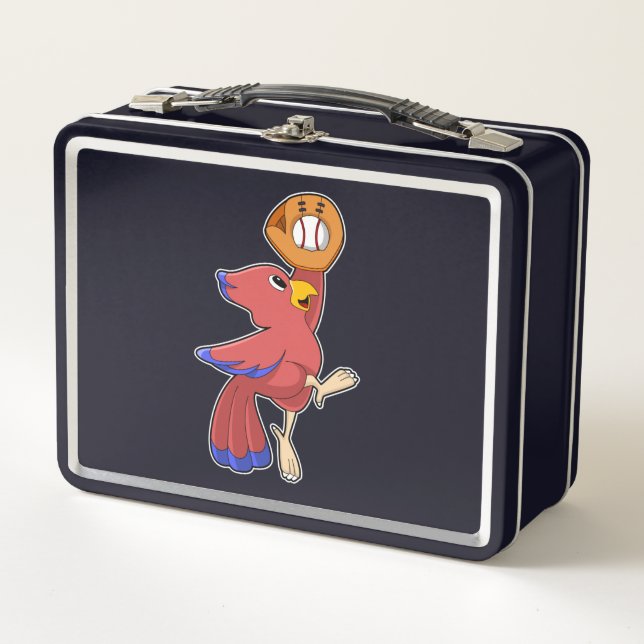Lunch Box Oiseau au baseball avec gant de baseball (Devant)