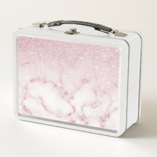 Lunch Box Ombre de marbre de marbre rose rose brillant