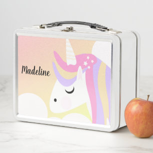 Lunch Box Ombre Unicorn Colorful Magique Nom du cheval