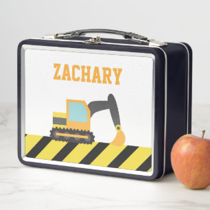 Lunch Box Orange Excavateur, Véhicule De Construction, Enfan