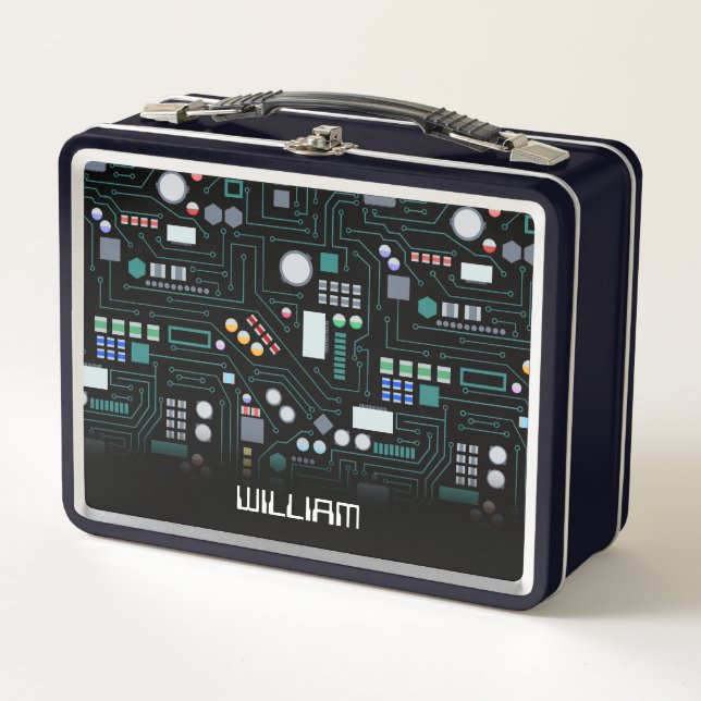 Lunch Box Ordinateur Circuit Board Enfants Nom personnalisé  (Devant)