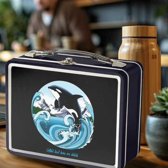 Lunch Box Orque majestueuse épaulard baleine bleue vagues oc (Créateur téléchargé)