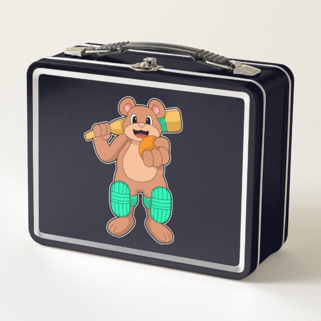 Lunch Box Ours au cricket avec chauve-souris de cricket (Devant)