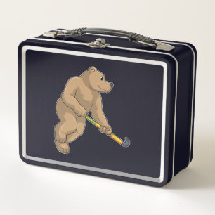 Lunch Box Ours au hockey avec chauve-souris de hockey