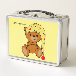 Lunch Box Ours en peluche avec casquette couché