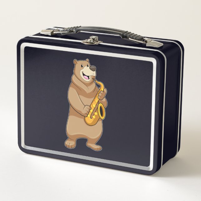Lunch Box Ours musicien avec saxophone (Devant)