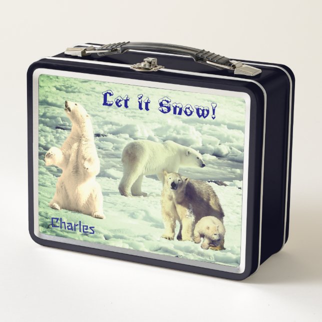 Lunch Box Ours polaires branchés sur glace (Devant)