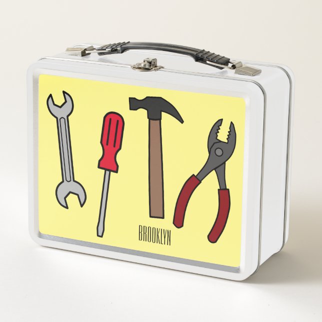 Lunch Box Outils de menuiserie illustration de dessin animé  (Devant)