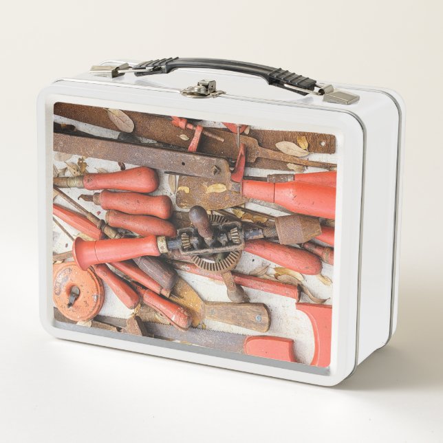 Lunch Box Outils Outil Russe antique Red Man (Devant)