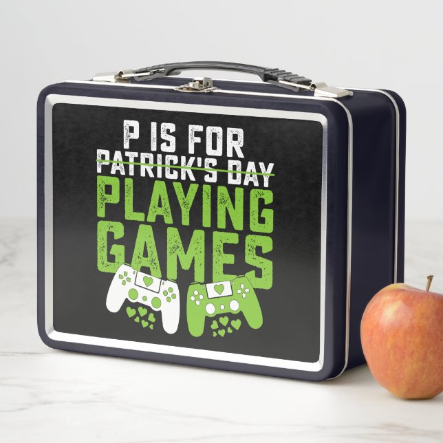 Lunch Box P Est Pour Jouer Jeux Gamer Jeu St Patrick's (En situation)