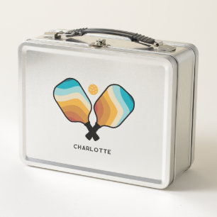 Lunch Box Pagaies de Pickleball Retro & Ball Nom personnalis