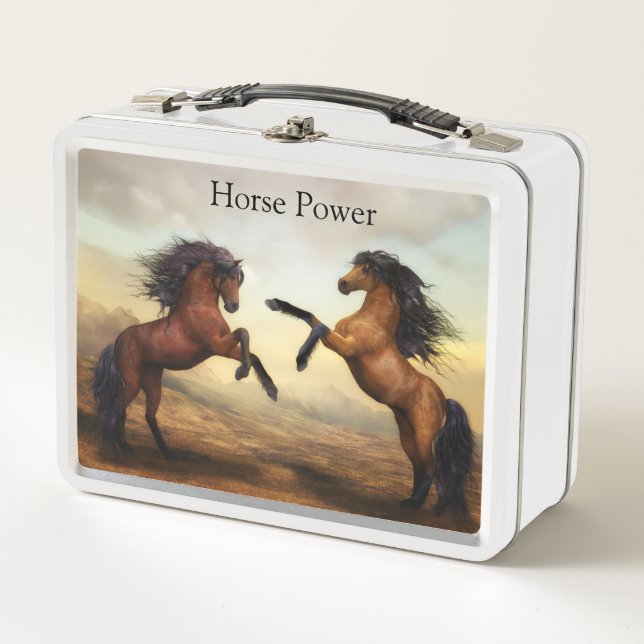 Lunch Box paire de chevaux sauvages (Devant)
