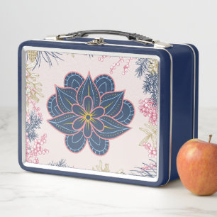 Lunch Box Paisley Art, Floral bleu et violet