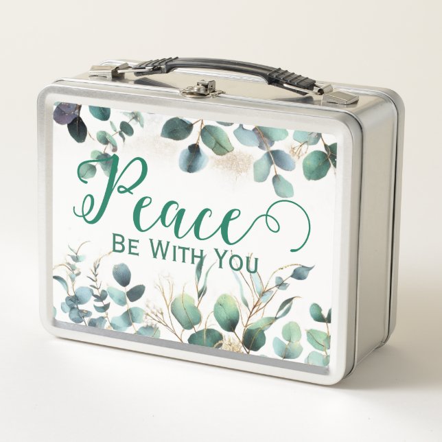 Lunch Box Paix soit avec vous Aquarelle Feuillage Feuille Ve (Devant)