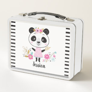 Lunch Box Panda blanc noir mou personnalisé