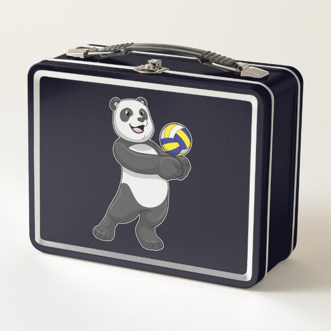 Lunch Box Panda comme joueur de volleyball avec volleyball (Devant)