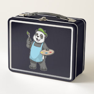 Lunch Box Panda en peintre avec pinceau et couleur