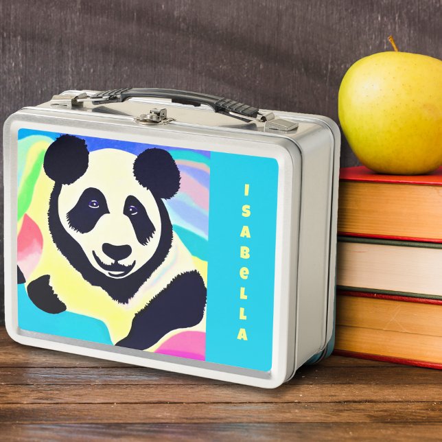 Lunch Box Panda fond multicolore (Créateur téléchargé)